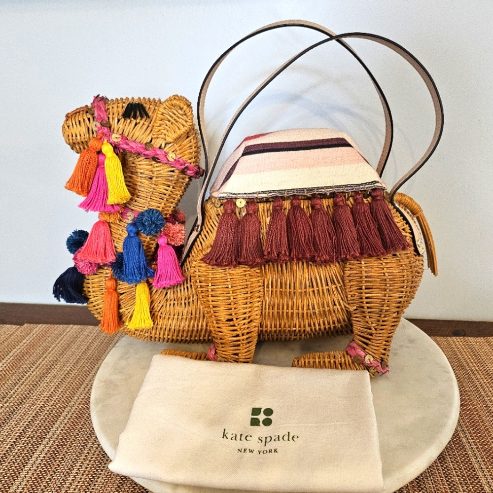 RARE!  kate spade spice things up wicker camel